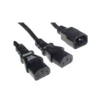 PremiumCord Netzkabel 230V, Y-Kabelverlängerung M-2x F