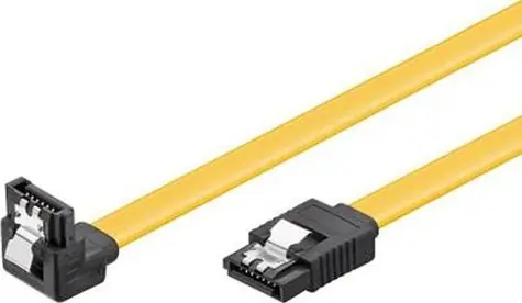 PremiumCord SATA III 90°-Kabel mit Metallverriegelung 0,3 m