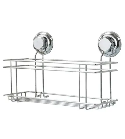 Compactor Bestlock Badezimmerregal mit Saugnäpfen Chrom / ohne Bohren / bis 12kg