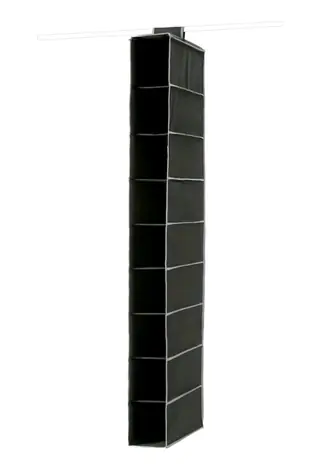 Compactor URBAN 15 x 30 x 128 cm - 9 Ablagen - schwarz / Hängender Schuh- und Wäsche-Organizer 