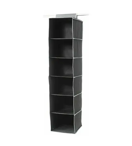 Compactor URBAN 30 x 30 x 128 cm - 6 Ablagen - schwarz / Kleider-Organizer zum Aufhängen 