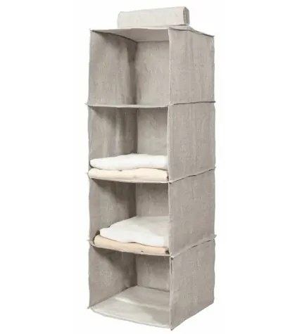 Compactor Oxford Hänge-Kleiderorganizer - 4 Regale / 30 x 30 x 94 cm 