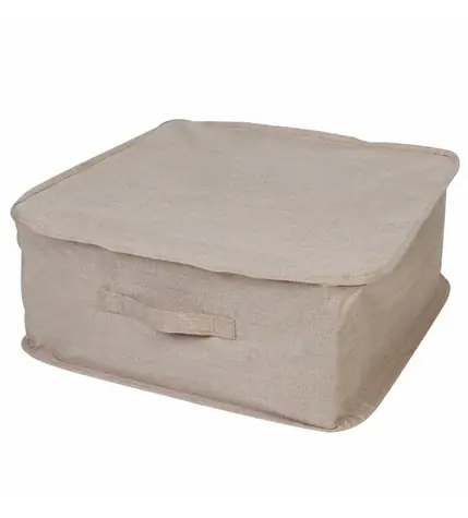 Compactor SANDY Textile Aufbewahrungsbox für Kleidung und Decken mit Reißverschluss / 46 x 46 x 20,5 cm