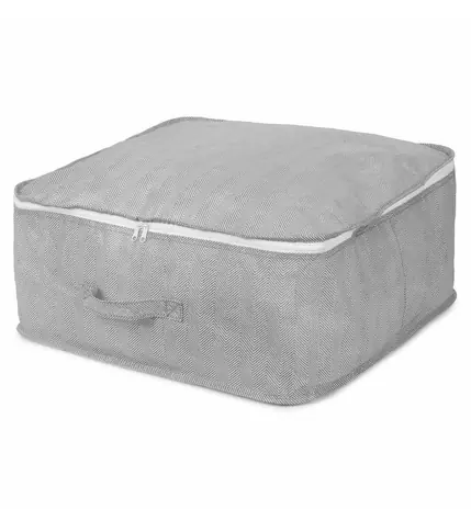 Compactor Boston Textilaufbewahrungsbox für Kleidung und Decken mit Reißverschluss / 46 x 46 x 20,5 cm