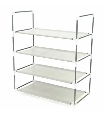 Compactor Salome Vierstöckiges Schuhregal für 12 Paar Schuhe aus Kunststoff / 58,5 x 29,5 x 70,5 cm