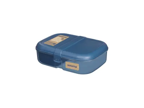 Sistema Ocean Bound Drei-Fächer-Lunchbox mit Joghurtbehälter 1,1 l blau