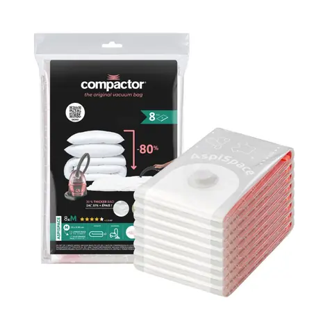 Compactor Bag Aspispace M 70 Liter / 8er Set Vakuum-Aufbewahrungsbeutel / 55 x 90 cm