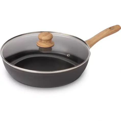 Lamart Natur Bratpfanne mit Deckel 28 cm schwarz / Aluminium