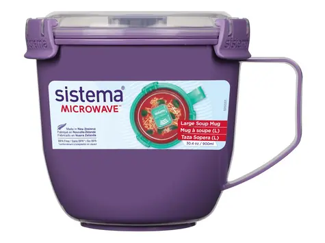 Sistema Mikrowellengeeigneter großer Suppenbecher, 900 ml, lila