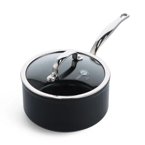 GreenPan Stielkasserolle mit antihaftbeschichteter Keramik, Barcelona Pro, 20 cm, schwarz