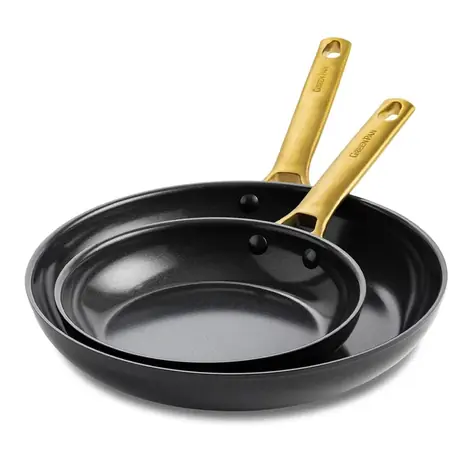 GreenPan Set aus 2 antihaftbeschichteten Keramikpfannen Padova Reserve 20 cm + 26 cm schwarz