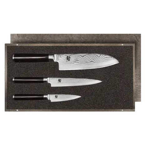 KAI Shun Classic DMS-310 3er Set Messer / Messer 9cm + Universalmesser 15cm + Santoku 18cm