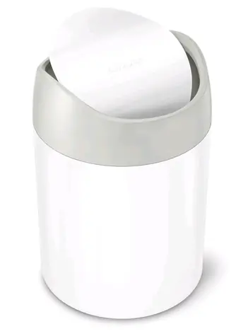 Simplehuman Mini-Tischabfallbehälter 1,5 l / weißer Stahl / CW2079