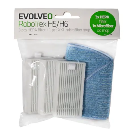 Evolveo -Zubehör für RoboTrex H5 / (3 Stück HEPA-Filter + 1 Stück XXL-Mikrofasermopp)
