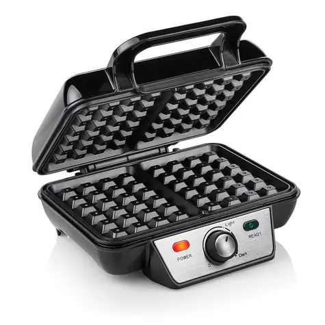 Tristar WF-2195 / Waffeleisen / 1000 W / bis 180 °C / Edelstahl / Schwarz