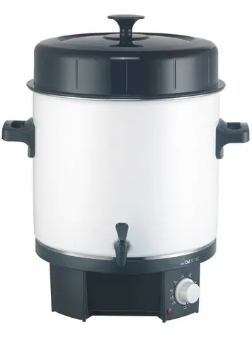 Clatronic EKA 3338 schwarz-weiß / Einkochtopf + Wasserkocher / 1800 W / 25 l / 14 Gläser / 30 - 100 °C / Ablassventil