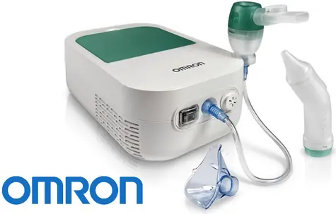 Omron DuoBaby (C301-E) weiß / Kompressor-Inhalator mit Nasensauger / Medikamentenbehälter 12 ml