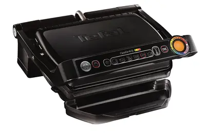 TEFAL Optigrill + GC712834 schwarz / Kontaktgrill / 2000 W / 6 Programme / Grill. Fläche: 600cm2