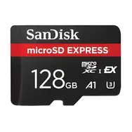SanDisk microSDXC Express 128 GB / Speicherkarte / UHS-I U3 V30 / Lesen: 480 MB/s / Schreiben: 100 MB/s / geeignet für 4K