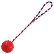 Dog Fantasy Toy - Gummiball mit Seil Mix Farben 6x30 cm