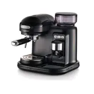 Ariete 1318 Moderna Espresso schwarz / Hebelkaffeemaschine / 1080 W / 0,7 l / 15 bar / Mahlwerk