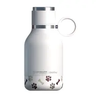 Asobu Hundenapfflasche weiß 0,975 l / Flasche mit Napf für einen Hund / bis zu 24 Stunden kühl / Edelstahl