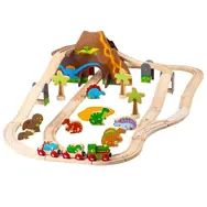 Bigjigs Rail Holzeisenbahn-Set Dinosaurier / 49 Teile / ab 3 Jahren