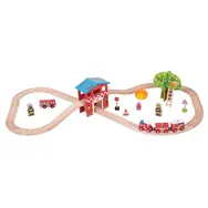 Bigjigs Rail Holzzug Feuerwache / 39 Teile / ab 3 Jahren