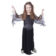 Rappa Kinder Hexenkostüm - Halloween (S) schwarz / 4-6 Jahre (110-116 cm)