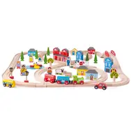 Bigjigs Rail Holzeisenbahngleise Stadt und Dorf / 101 Teile / ab 3 Jahren