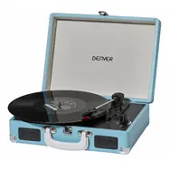 Denver VPL-120 blau / Plattenspieler / Anschluss an PC über USB / ermöglicht die Aufnahme von LP-Schallplatten auf den PC