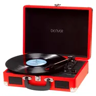 Denver VPL-120 rot / Plattenspieler / Anschluss an PC über USB / ermöglicht die Aufnahme von Schallplatten auf PC