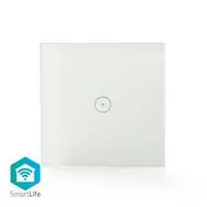 Nedis SmartLife Wandschalter Weiß / WLAN / Einfach / Wandmontage / 1000 W / Android & iOS / Glas 