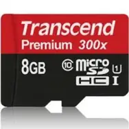 Transcend Micro SDHC 8 GB / Micro SDHC / 8 GB / Klasse 10 UHS-1 / 300x