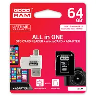 Goodram All-In-One 64 GB / Micro-SDXC-Set + Adapter + Kartenleser / UHS-I / Lesen: 60 MB / Schreiben: 10 MB