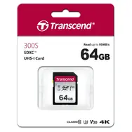 Transcend 300S SDXC 64 GB / UHS-I / U3 / V30 / R: 95 / W: 25 MB