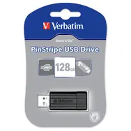 Verbatim Store 'n' Go PinStripe 128 GB Schwarz / Flash-Disk / USB 2.0 / Lesen: 10 MB / Schreiben: 4 MB