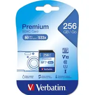 Verbatim SDXC 256 GB Speicherkarte Premium U1/Klasse U1 / UHS-I / R: 90 MBit/s / W: 10 MBit/s
