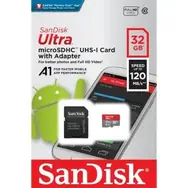 SanDisk Ultra microSDHC 32 GB + Adapter / Klasse 10 / A1 / UHS-I / Lesen: bis zu 120 MB