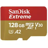 SanDisk Extreme microSDXC 128GB + Adapter / V30 / UHS-I / Lesen: bis zu 190MBs