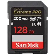 SanDisk Extreme PRO SDXC 128 GB / Klasse 10 / Übertragungsgeschwindigkeit 200 MB/s / geeignet für 4K