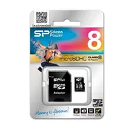 8 GB Silicon Power / Micro-SDHC / Speicherkarte / Klasse 10 / + SDHC-Adapter