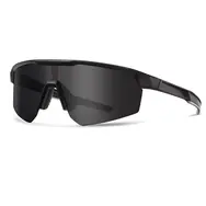 VeyRey Sports polarisierte Sonnenbrille Monoal schwarzer Rahmen schwarze Gläser