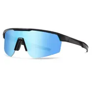 VeyRey Sports polarisierte Sonnenbrille, Monoal schwarzer Rahmen, blaue Gläser