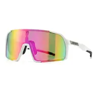 VeyRey Sportsonnenbrille Burub, weißes Gestell, rosa Gläser