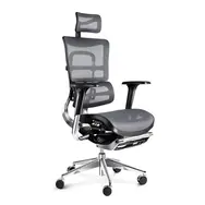 Diablo V-Master schwarz-grau / ergonomischer Stuhl / verstellbar / Netz / rollende Räder / Fußhocker / Tragkraft 150 kg
