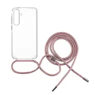 FIXED Pure Neck Case mit rosa Lanyard für Samsung Galaxy A35 5G