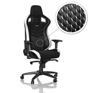 noblechairs EPIC Real Leather schwarz-weiß / Gamingstuhl / Leder / verstellbar / Rollen / Belastbarkeit 120 kg 