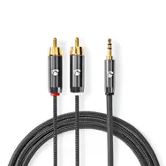 Nedis Stereo-Audiokabel Klinke 3,5 mm (M) - 2x Cinch (M) 5,00 m grau 