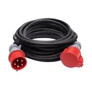 Unverpackt - Solight Verlängerungskabel 400V-32A Netzteil - Stecker 1 Buchse 15m schwarz / 5 x 2,5mm2 / unverpackt